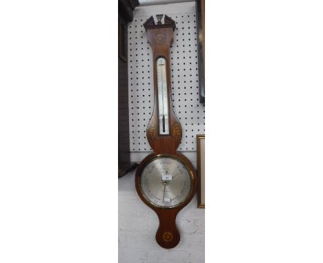 A GEORGE III DIAL BAROMETER in a mahogany case, the silvered dial inscribed, "C. Schalfini Taunton", 38" high