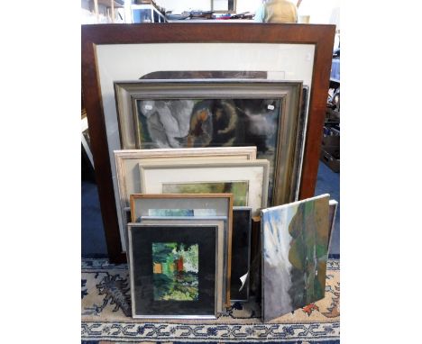 A RE-STRIKE OF A 19TH CENTURY LITHOGRAPH 'A Primrose from England', and a further collection of pictures