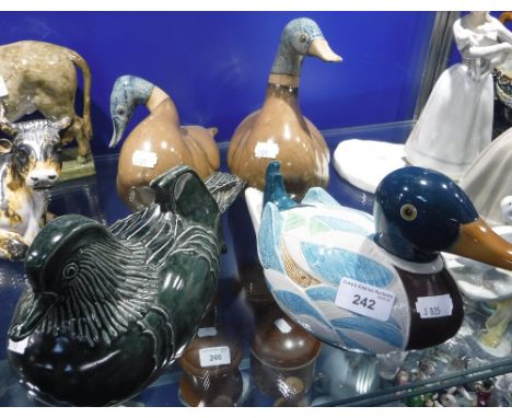 A GOEBEL CERAMIC DUCK and three other similar ducks (4) 