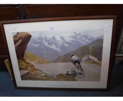 PAT CLEARY:  A signed limited edition print 703/750 'Tour de France 18th July 1992 Stage 13'