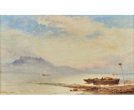 James Webb (1825-1895) - On the Coast of Brittany, indistinctly signed, oil on canvas, 34 x 59cm  Restored, lined, perhaps in