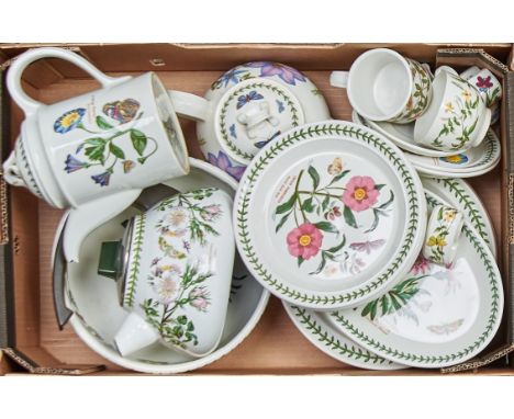 A quantity of Portmeirion Botanic Garden pattern ware,&nbsp;comprising coffee pot, teapot, large bowl, five medium plates, 6 