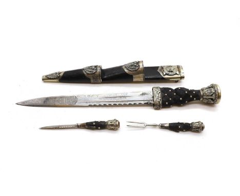 An Edward VII Scottish 2nd volunteer battalion Gordon Highlanders' dirk, the fullered blade etched '2nd VB Gordan' below a cr