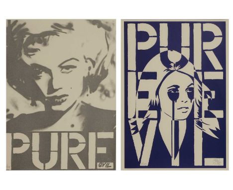 ▲ Pure Evil (b.1968) 'Car Boot Sharon Tate (blue)'screenprint in colours, signed 'Pure Evil' in pencil l.r., numbered '63/100