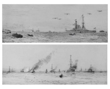 W.L. Wyllie RA (1851-1931) - Pair of etchings - 'Harwich Light Cruisers' and 'HMS Renown', both signed in pencil lower left, 