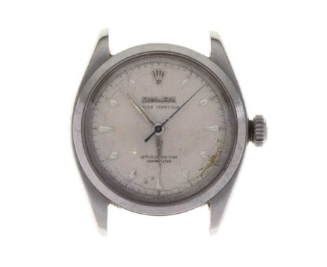 Rolex - Gentleman's stainless steel cased Oyster Perpetual Certified Chronometer ref:6084, the signed white dial having polis