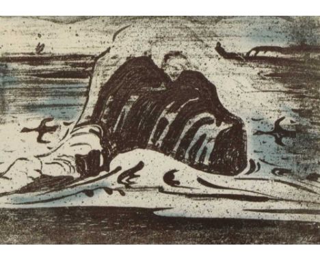 Bernard Leach (1897-1979) - Limited edition print - 'Cornish Coast Tile', 44/100, signed in pencil lower right, 39.5cm x 46cm