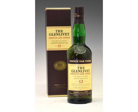 Bottle of The Glenlivet French Oak Finish Single Malt Scotch Whisky, aged 12 years, boxedCondition report: Foil and level goo