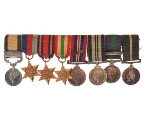 A Second World War miniature medal group awarded to Lieutenant Colonel D.H.D. Gillan, 3-8 Punjab Regiment comprising: India G