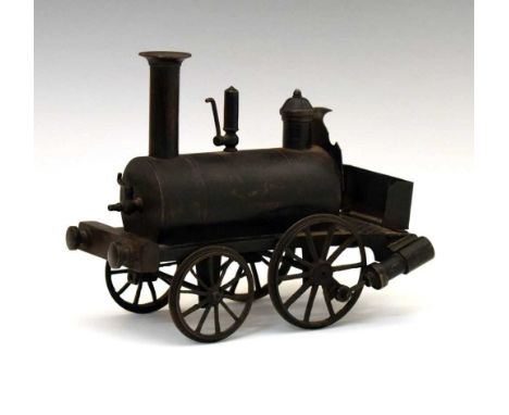 Believed Victorian scratch-built 'Birmingham Dribbler' type model locomotive, 2-2-0, 2.75-inch gauge, pistons to rear wheels,