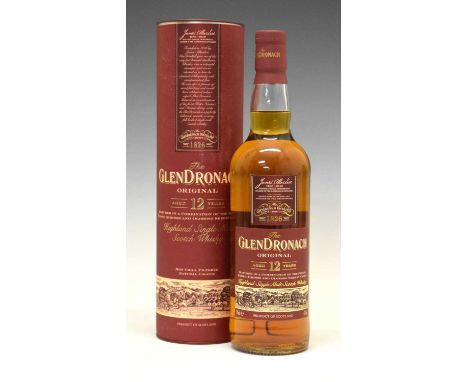 Bottle of Glendronach Original Highland Single Malt Scotch Whisky aged 12 years in original cardboard tubeCondition report: L