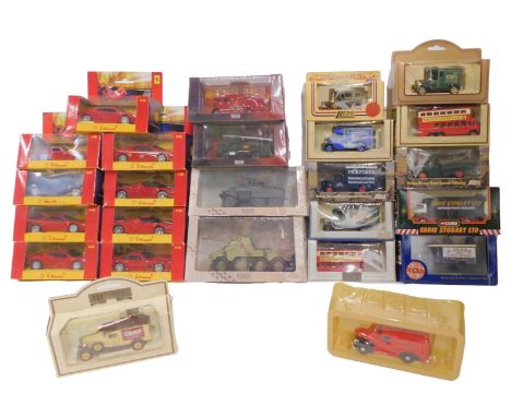 Hot Wheels, Lledo and other diecast, including Shell Helix Motor Oils 599 GTB Fiorano, Atlas Editions Ford M20 armoured utili