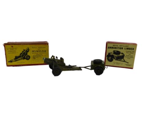 A W Britain painted lead Royal Artillery 4.5" Howitzer, muzzle loading, set number 1725, boxed, together with a W Britain Roy