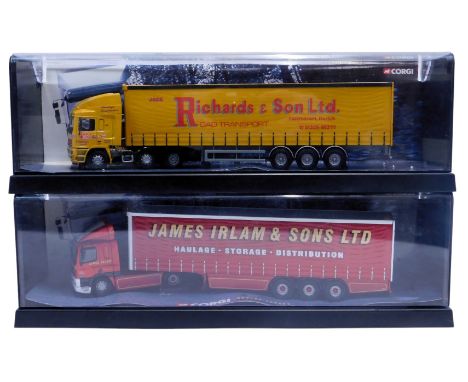 Corgi Modern Trucks 1:50 scale tractor and trailer unit, including James Irlam and Sons Limited, and Jack Richards and Son Li