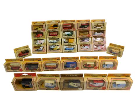 Lledo Days Gone diecast, including Cosmo's Lamp truck, Schneider's Quality Meats truck, London Transport trolley bus, Albert 