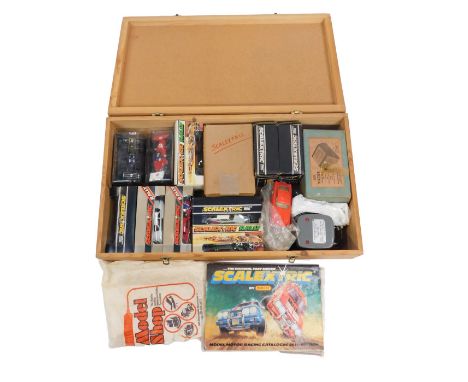 Scalextric vehicles, most boxed, including a C128 BMW Turbo 320, C1226 JPS Lotus 77, C026 March Ford 721, C125 Porsche Turbo 