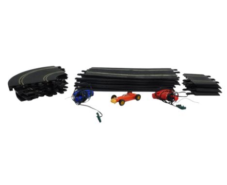 Scalextric, to include track, two controllers, one red Porsche race car, bridge pillars, etc. (1 box) 