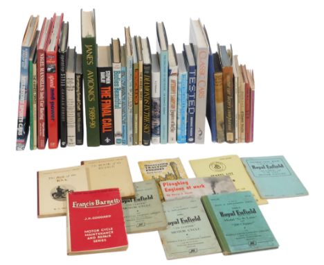 Automobilia and aviation related books, including Jane's Avionics 1989-1990, Speed and Power Trains Bikes Cars Land Speed and