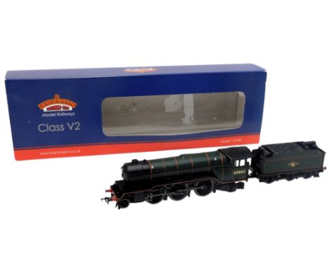 A Bachmann Branchline OO gauge Class V2 locomotive, 2-6-2, 60865, in BR lined green with late crest, 31-563, boxed.