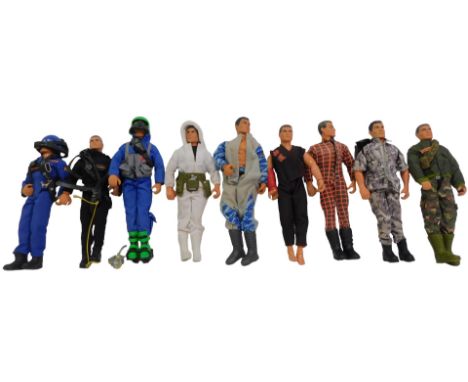Action Men, including Karate Action Man, Pilot Action Man, etc. (1 tray)
