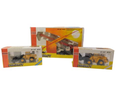 Joal Compact diecast, including 168 PPM 530 ATT crane, 234 Volvo BM L70 loader, and Volvo BML 160 loader, boxed. (3)