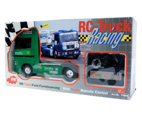 A Dickie RC Truck Racing RC truck in BP livery, boxed. 