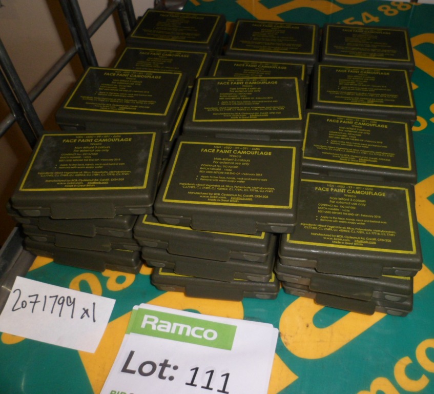 Wesco Camouflage face paint 3 colours NSN 6850998916686 40 packs