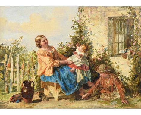 Thomas Brown (British 19th century) "Fun" Unsigned, titled on artist's label verso, oil on board.33 x 46cm (framed 56 x 68.5c