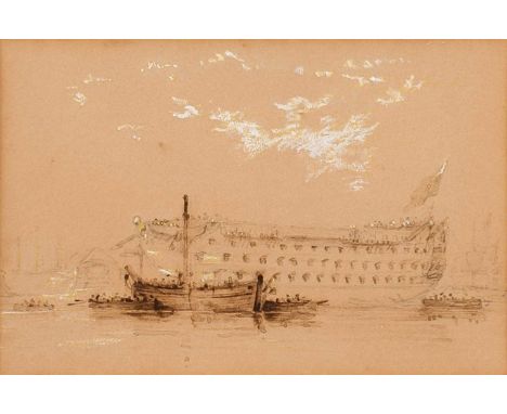 Nicholas Condy (British 1793-1857) "The Queen" Unsigned, titled on the mount, mixed media on pink paper.10 x 15cm (framed 33 