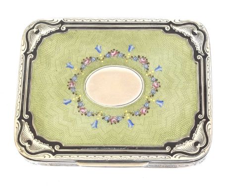 An early 20th century enamel cigarette case, An early 20th century enamel cigarette case, Austro Hungarian (Vienna) marks, gr