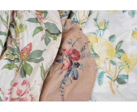 Assortment of Mid 20th Century Glazed Chintz Curtains Four different floral patterns, possibly by Colefax &amp; Fowler, all l
