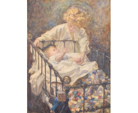 Millicent Etheldreda Gray (British 1873-1957) Girl and baby Signed, watercolour.36 x 26.5cm (framed 60.5 x 50cm)Artists’ Resa