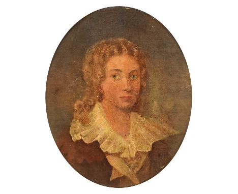English School (18th/19th century) Male portrait Unsigned, oval, oil on canvas laid on board.27.5 x 22cm (framed 44.5 x 36.5c