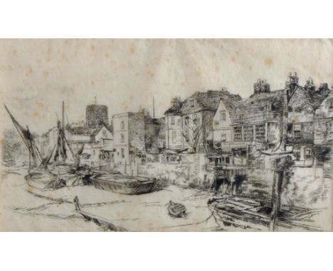 James Abbott McNeill Whistler (1834-1903) American. The "Adam and Eve" Old Chelsea, (1878), Etching, 7" x 11.75".