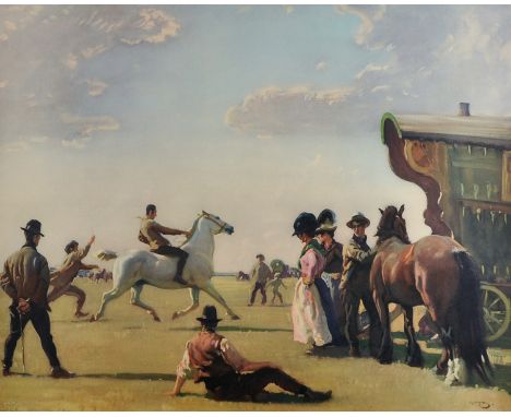 Alfred James Munnings (1878-1959) British. "Gypsy Life", Lithograph, Signed in Pencil, 19.25" x 24".