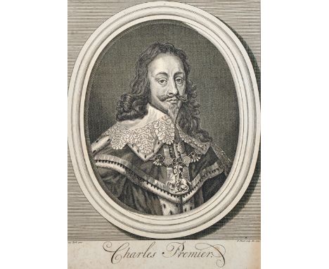 After Anthony Van Dyke (1599-1641) Flemish. "Charles Premier", a Portrait of Charles I, Engraved by Bernard Picart (1673-1733