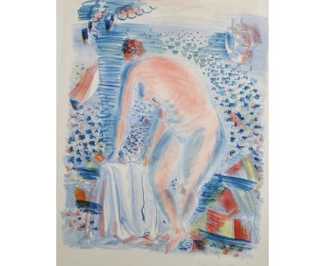 Raoul Dufy (1877-1953) French. "Bather" (1930), Lithograph in Colours, Signed and numbered 20/40 in Pencil, Unframed, overall