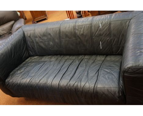 Black leather sofa 