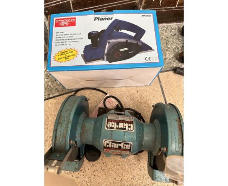 Clarke bench grinder together with a plane 