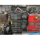 WATERLOO TOOLBOX W/ SCREWDRIVERS WRENCHES, SOCKETS, HELICOIL SETS, VISE GRIPS, TAPS, DIES, DREMEL, D
