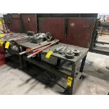WORKBENCH W/ DRILL CHUCKS, INDICATOR STAND, & CART