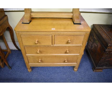 A Robert 'Mouseman' Thompson oak chest of drawers,&nbsp;75.5cm high x 76.5cm wide x 46cm deep. 