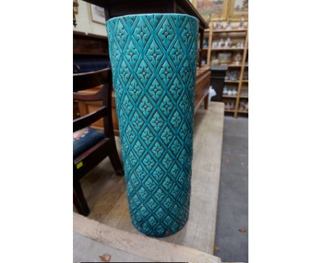 A Burmantofts faience stick stand, 61.5cm high, (chips). 