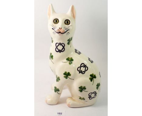 A Griselda Hill Wemyss cat painted Shamrocks, privately commissioned 