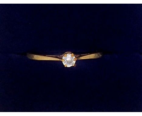 A 9 carat gold ring set white stone, size J 