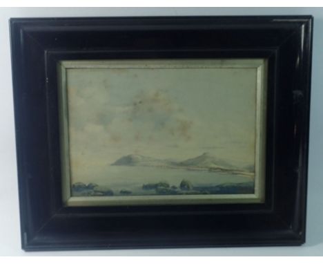 M R Adams - watercolour continental coastal scene, 17 x 26cm, signed and dated 