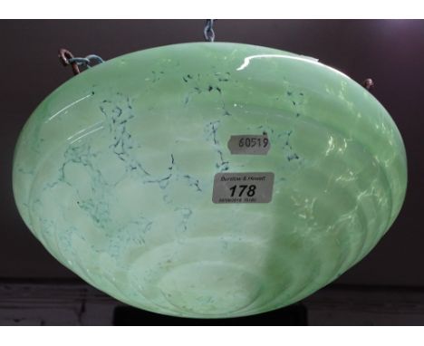 1950s marbled glass ceiling light shade.