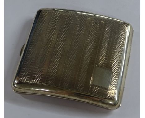 Engine turned silver cigarette case