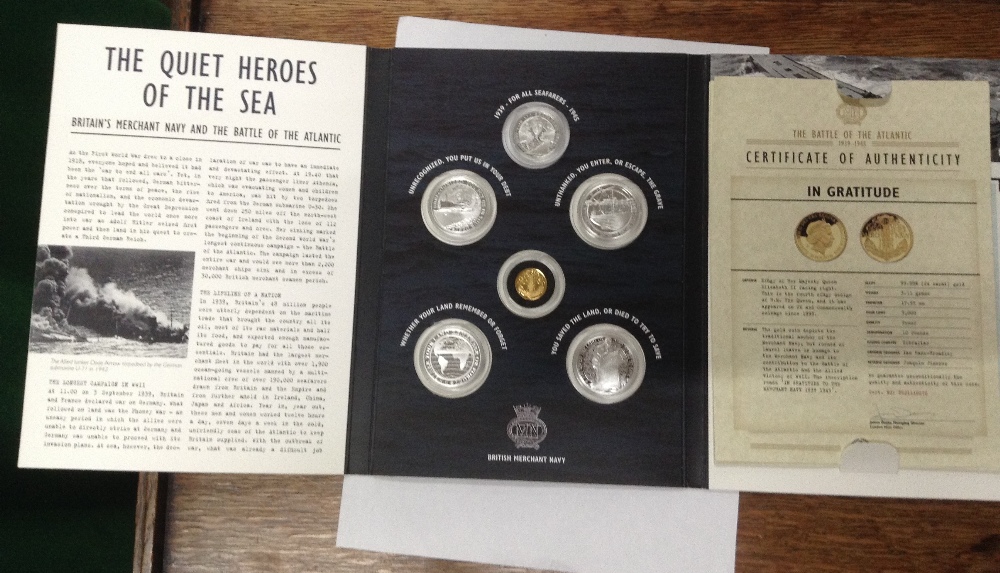 The Battle of the Atlantic 1939-1945 complete proof coin set with ...