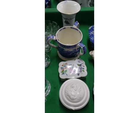 Villeroy & Boch pot and vase, Spode Italian tyg, and a Herend porcelain box.